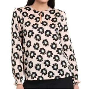 Ted Baker Floral Print Blouse Light Pink | Size Large